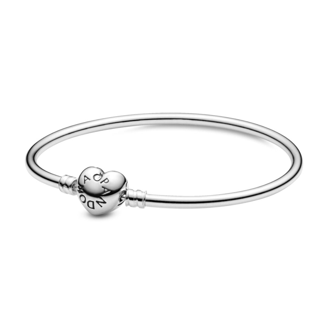 Pandora Moments Heart Clasp Bracelet, Silver, 596268