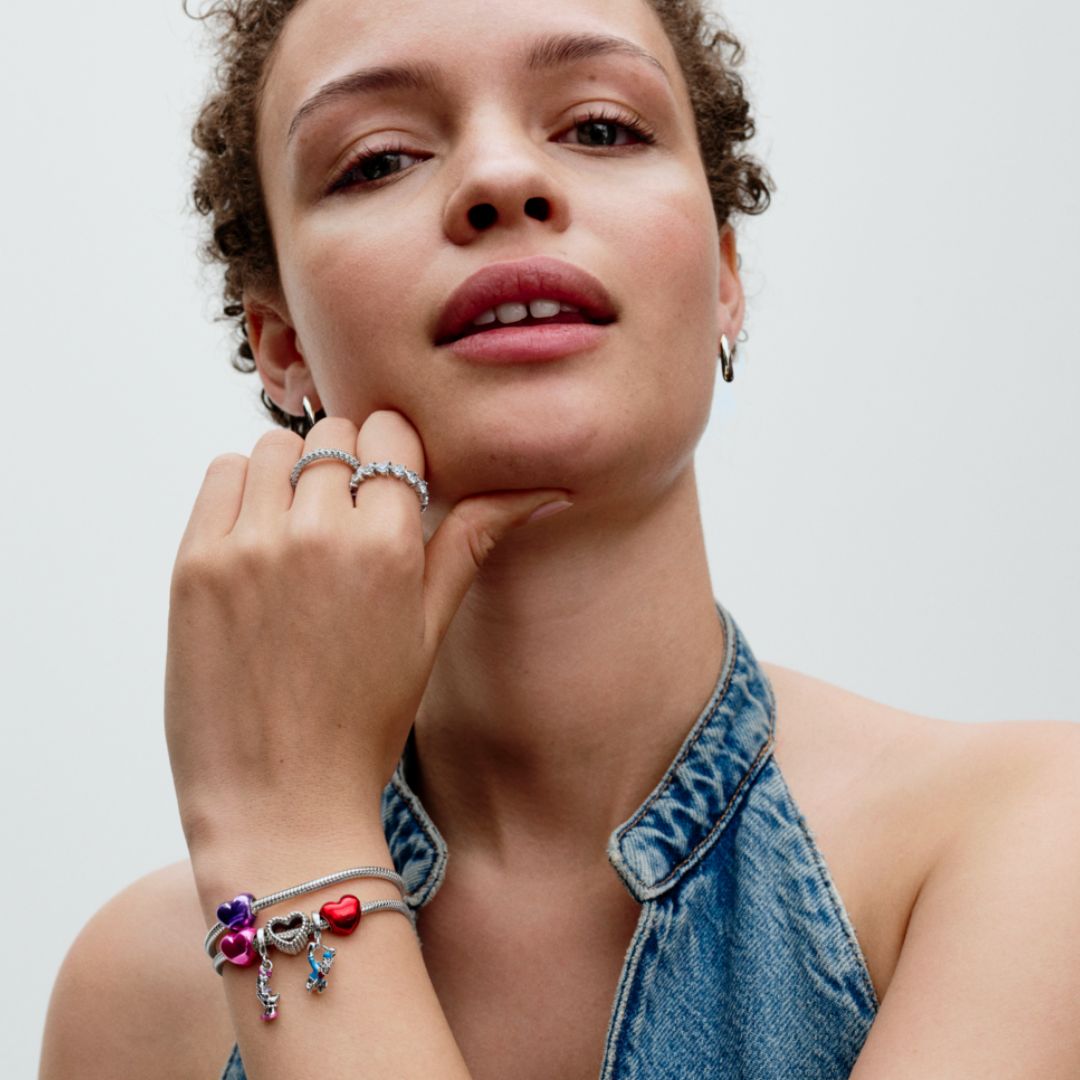 Pandora Moments Metallic Pink Heart hela, hopea, 793337C03