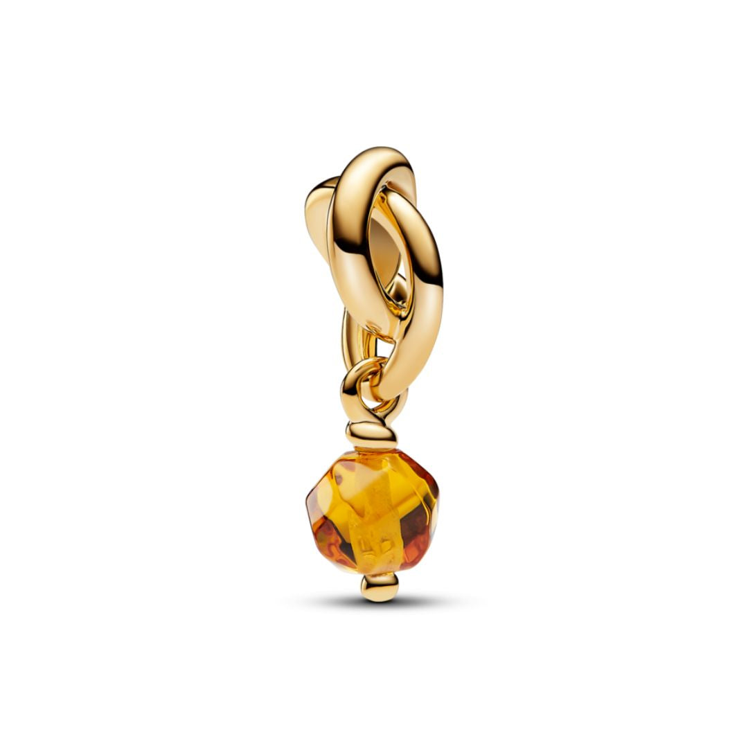 Pandora Moments November Honey Eternity Circle Charm, Yellow Gold Plat
