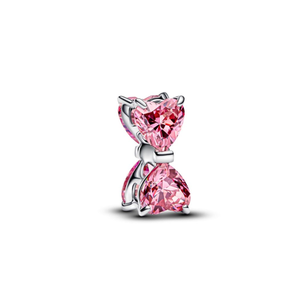 Pandora Moments Pink Bow Charm, Silver, 794253C01