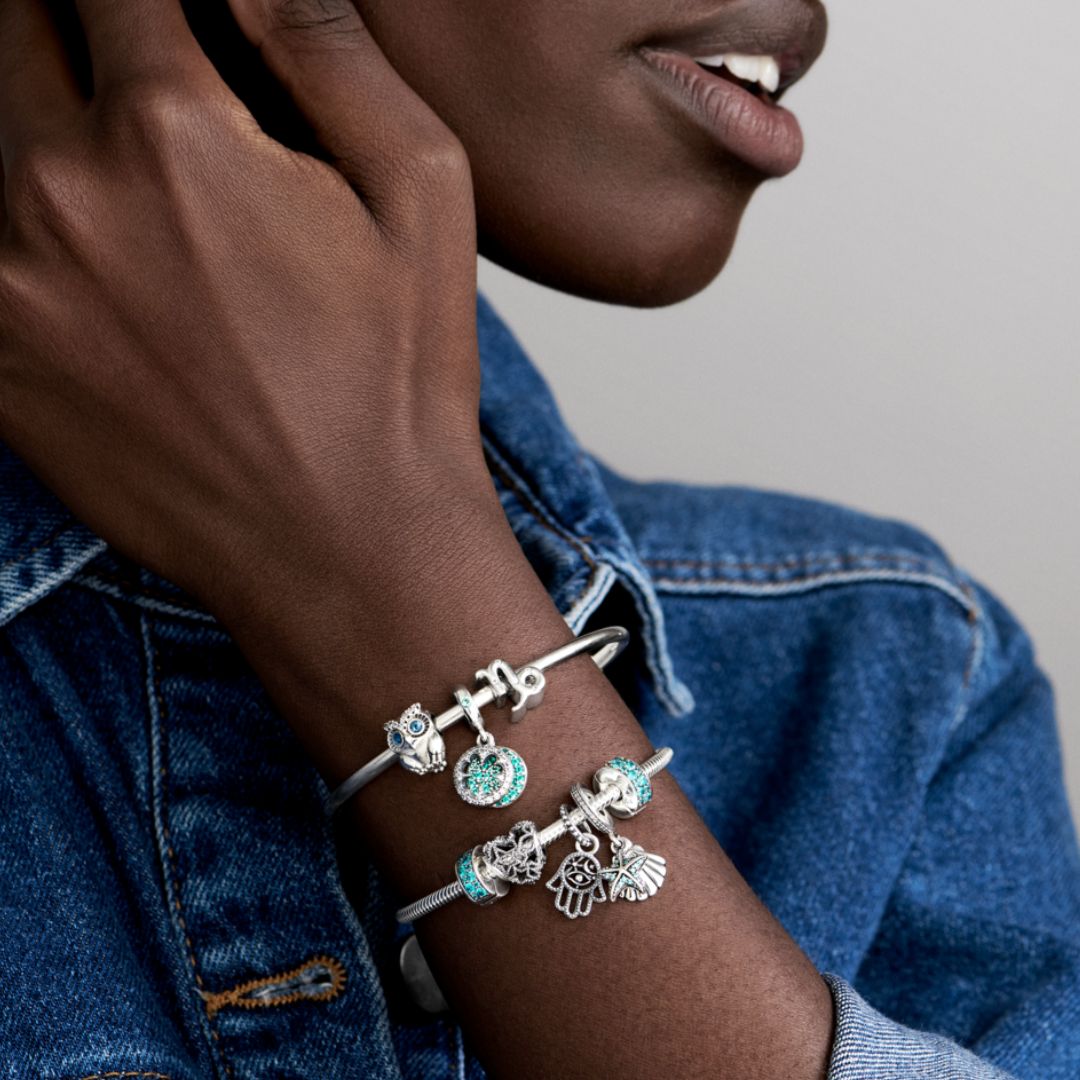 Pandora Moments Teal Pavé lukkopala, hopea, 791817MCZ
