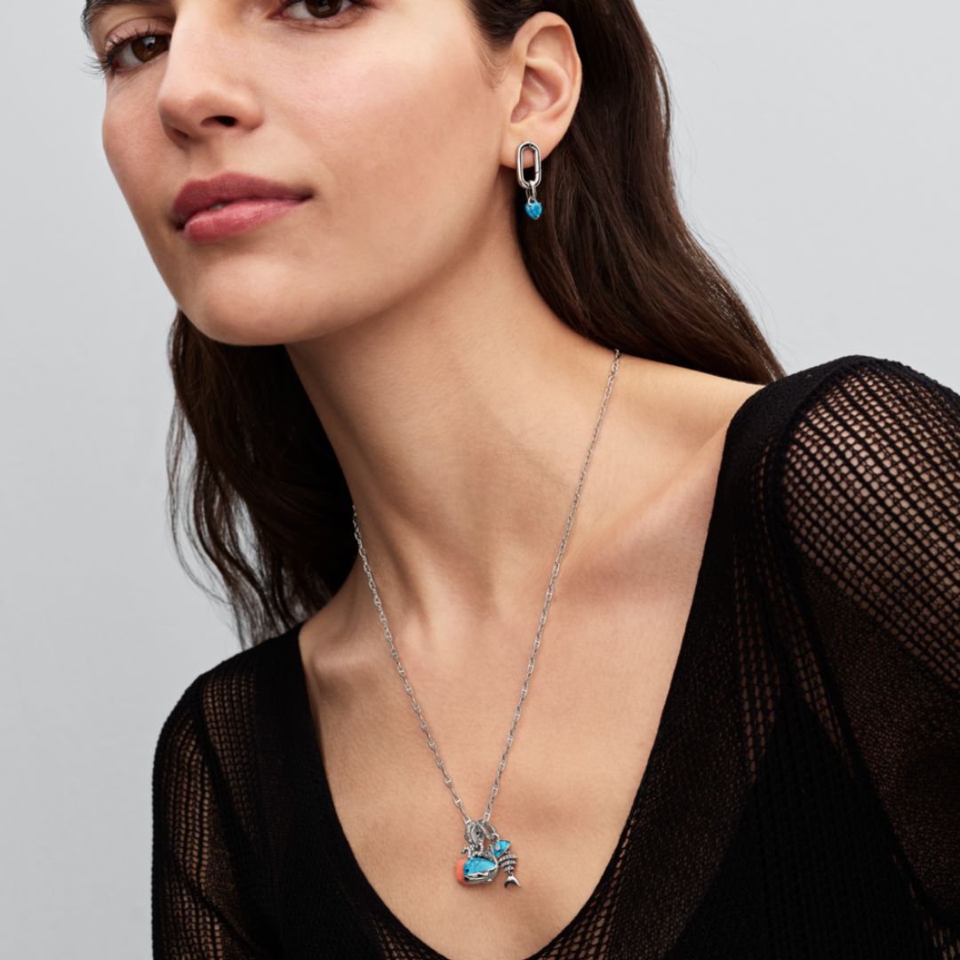 Pandora Moments Turquoise-coloured Fishbone hela, hopea, 793894C01