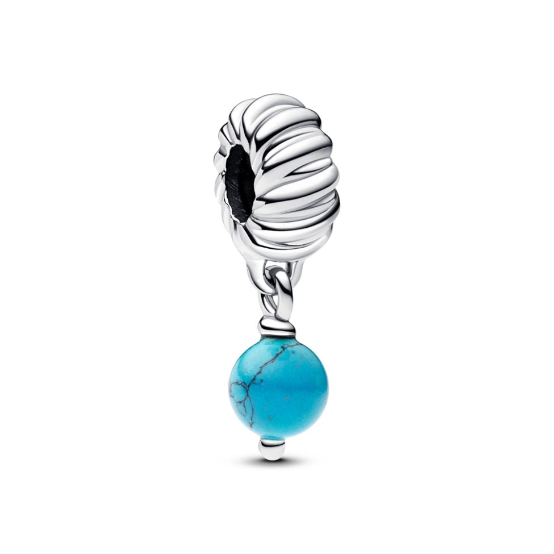 Pandora Moments Turquoise-Coloured Dangle Charm, Silver, 793901C01