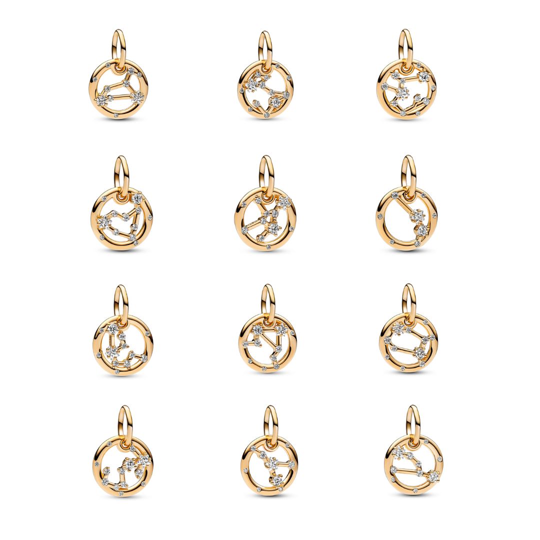 pandora様 Pandora Moments Zodiac charm, Yellow Gold Plated