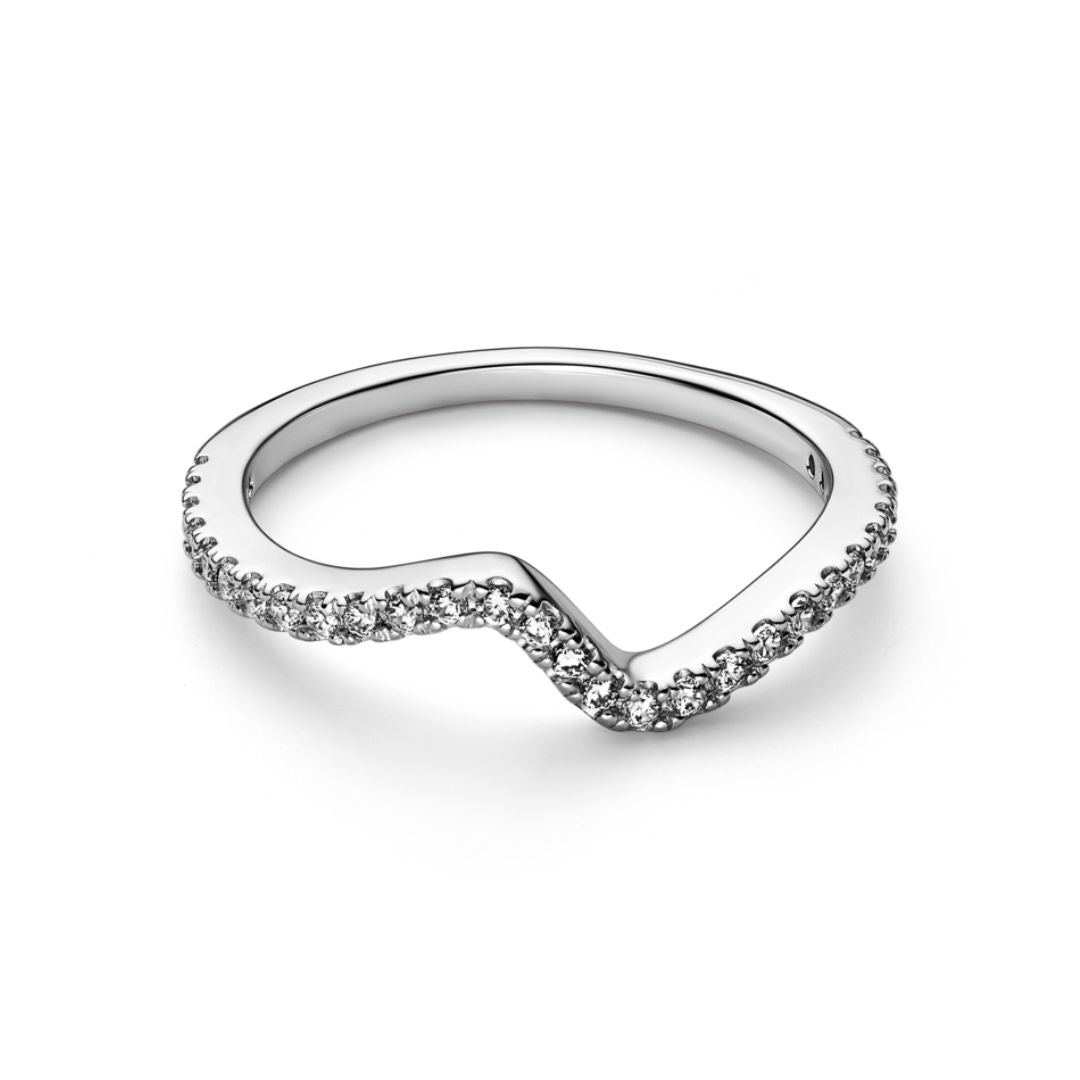 Pandora Sparkling Wave sormus, hopea, 192539C01