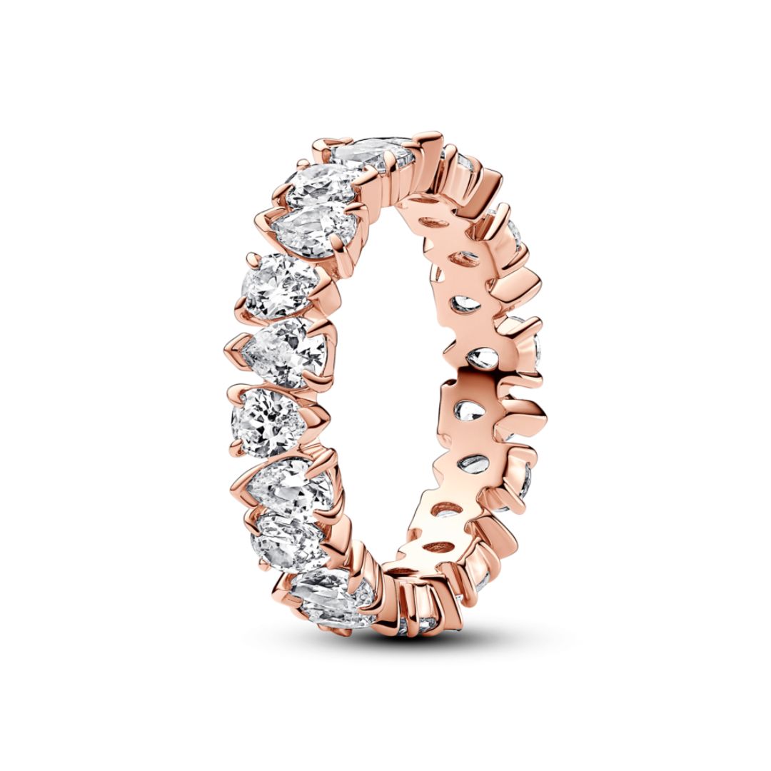 Pandora Timeless Alternative Sparkling Band sormus, ruusukullattu, 183021C01