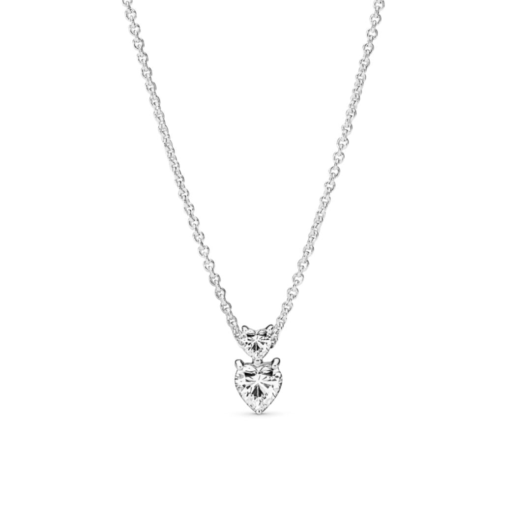 Pandora Timeless Double Heart Necklace, Silver, 391229C01-45