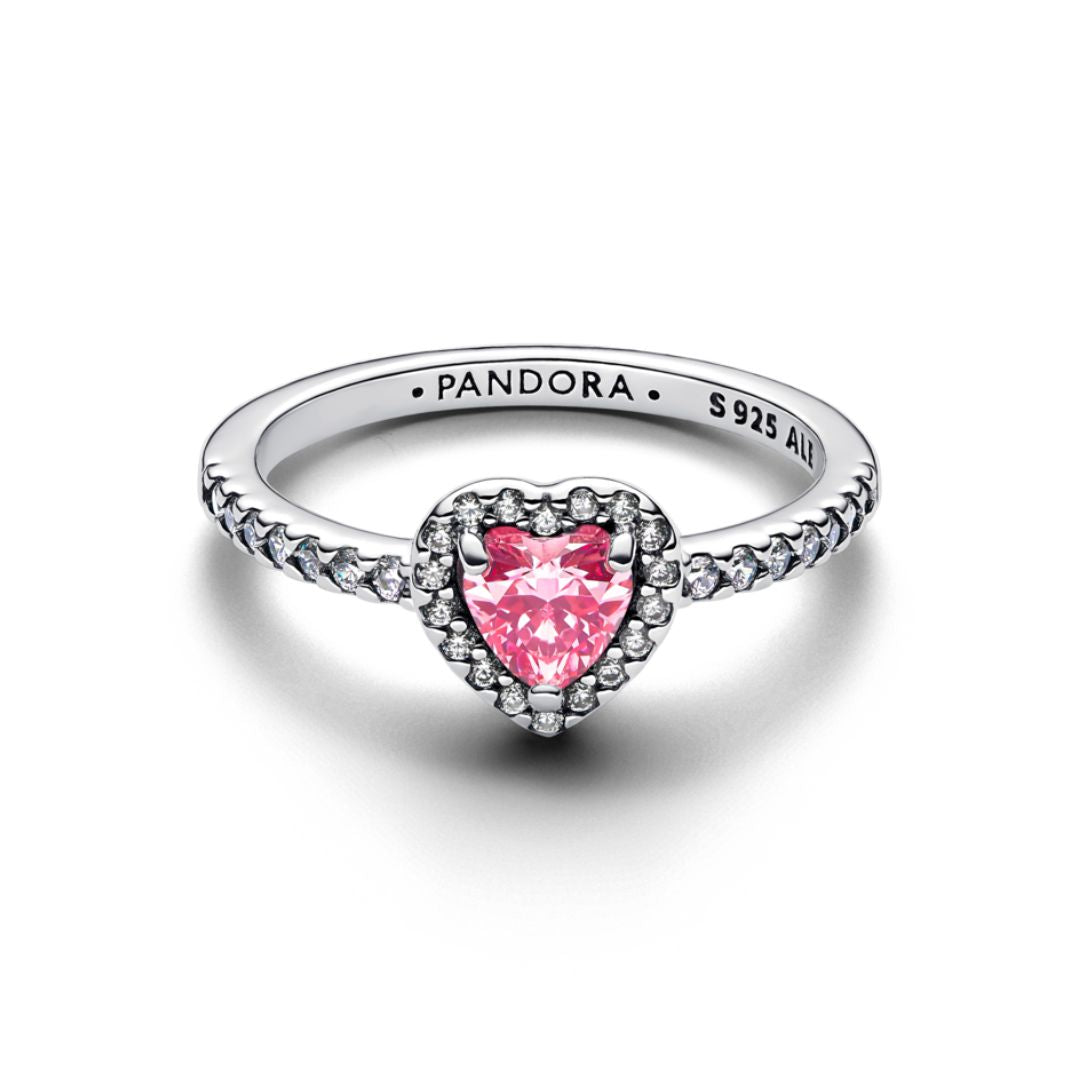 Pandora Timeless Elevated Pink Heart sormus, hopea, 198421C03