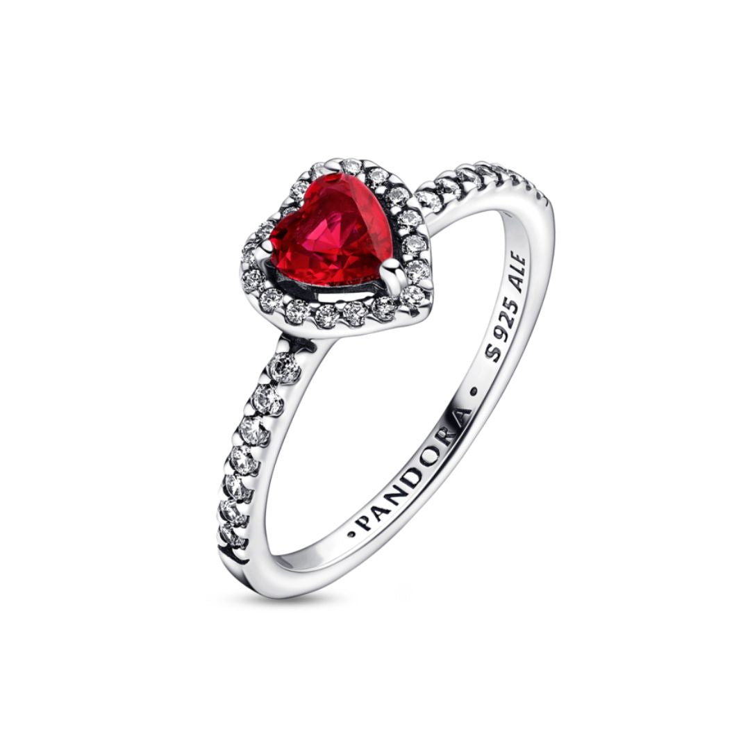Pandora Timeless Elevated Red Heart sormus, hopea, 198421C02