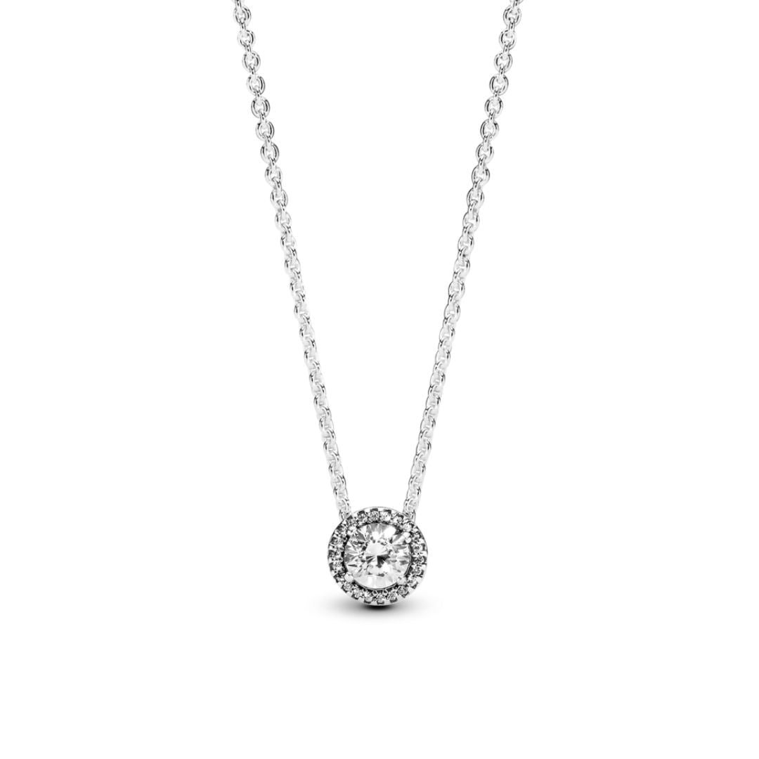 Pandora Timeless Round Sparkle Halo kaulakoru, hopea, 396240CZ-45