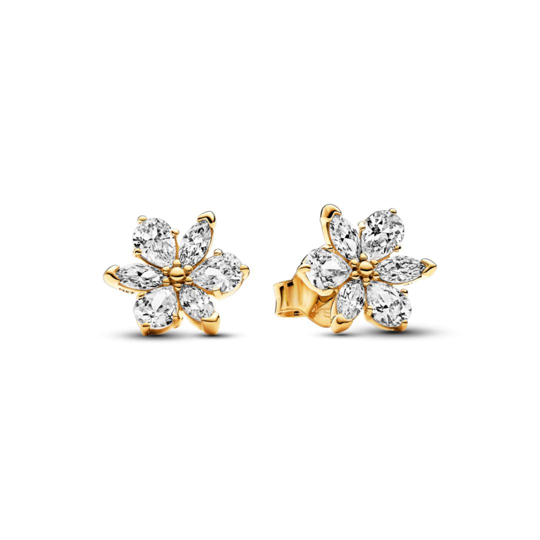 Pandora Timeless Sparkling Herbarium Cluster Stud Earrings, Yellow Gol