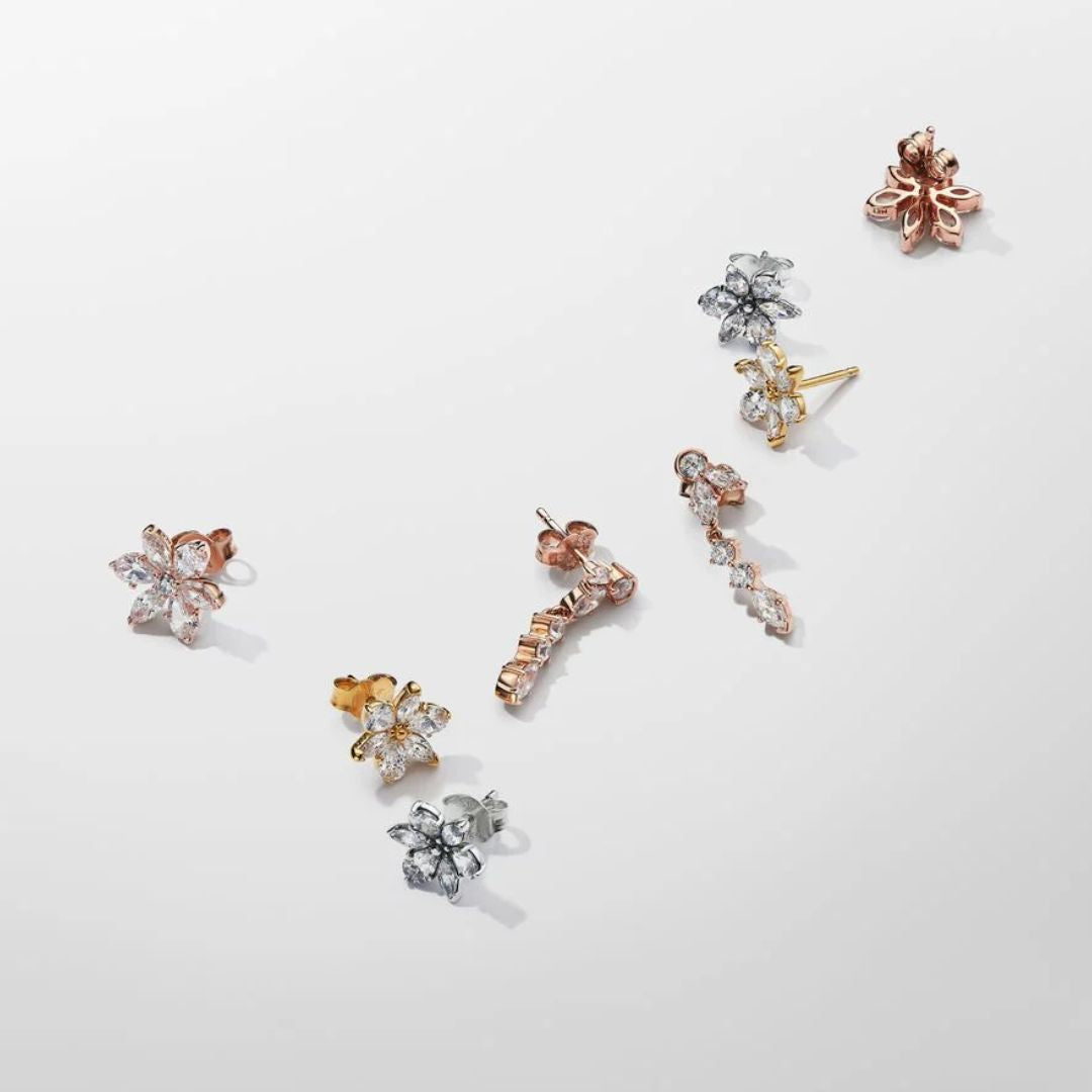Pandora Timeless Sparkling Herbarium Cluster tappikorvakorut, hopea, 292633C01
