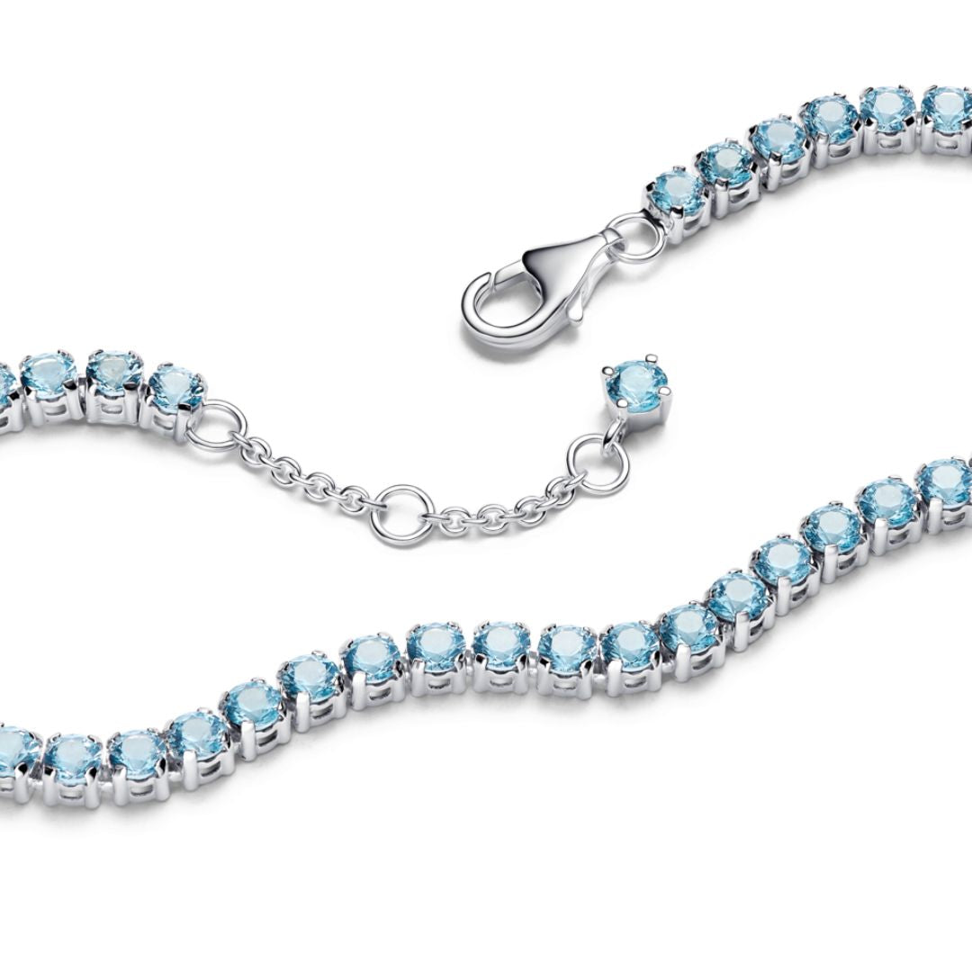 Pandora Timeless Sparkling Light Blue Tennis rannekoru, hopea, 591469C03