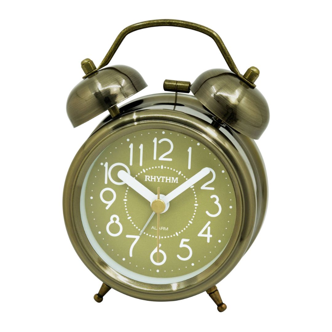Rhythm Alarm Clock, Gold-Color CRA861-NR63