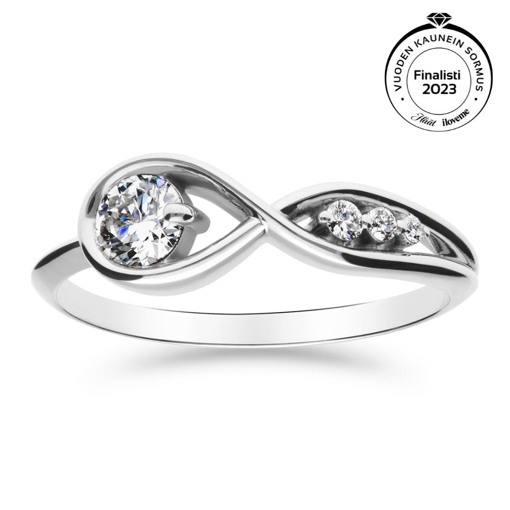 Silván Aina timanttisormus 0,46ct, 14K valkokultaa, Silván vihkisormukset