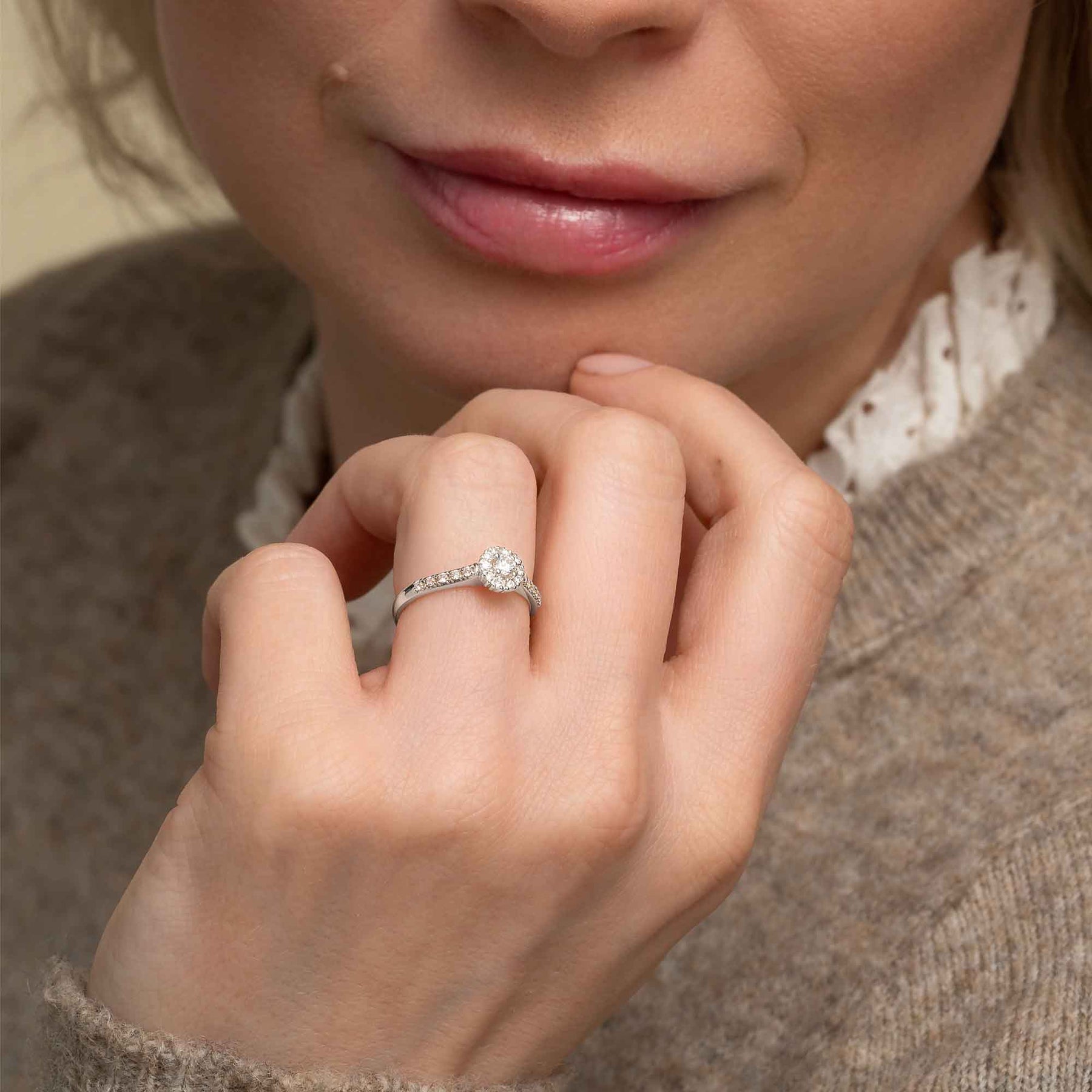 Silván Lauriel timanttisormus 0,33ct, 14K valkokultaa, Silván vihkisormukset