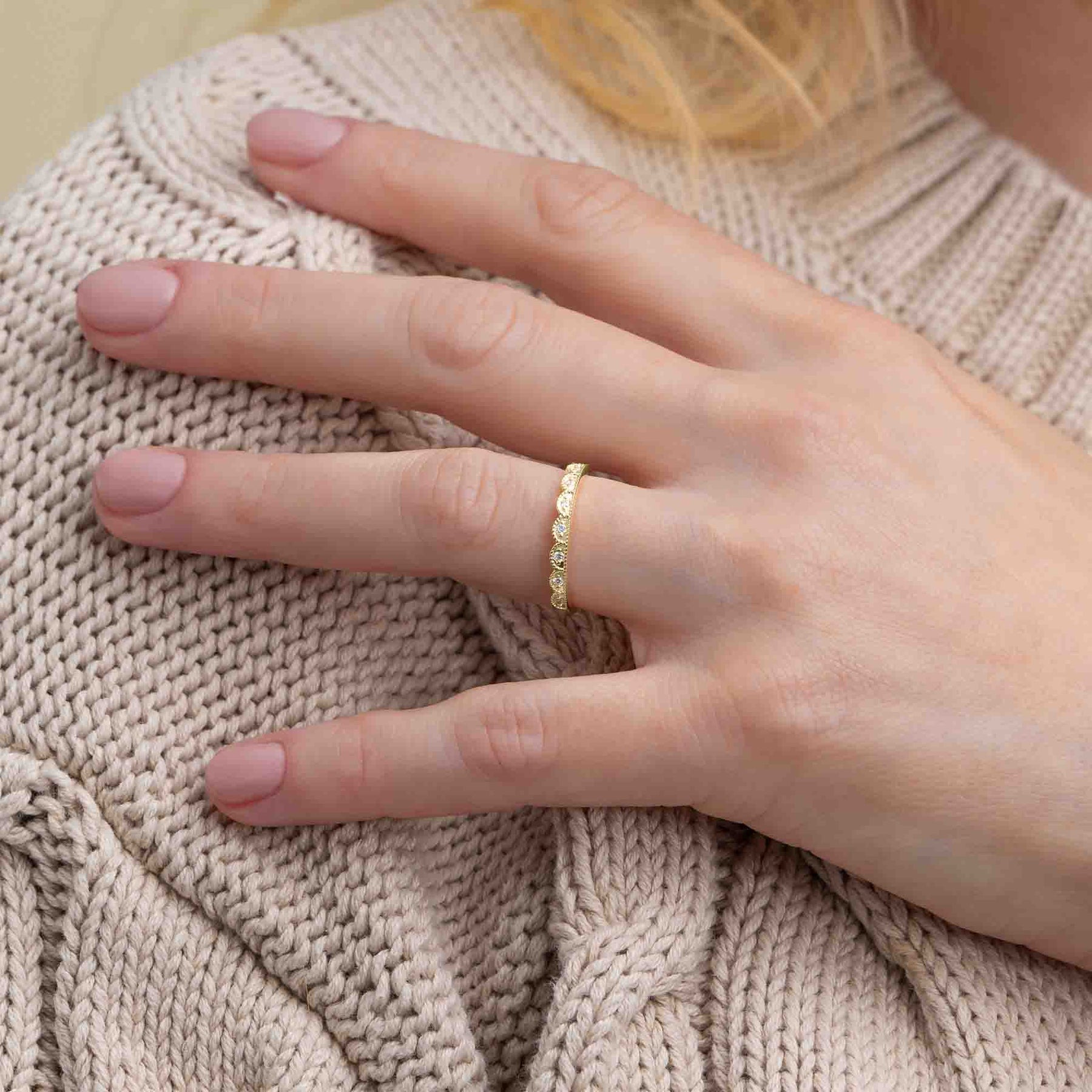 Silván Mimosa timanttisormus 0,08ct, 14K keltakultaa, Silván vihkisormukset