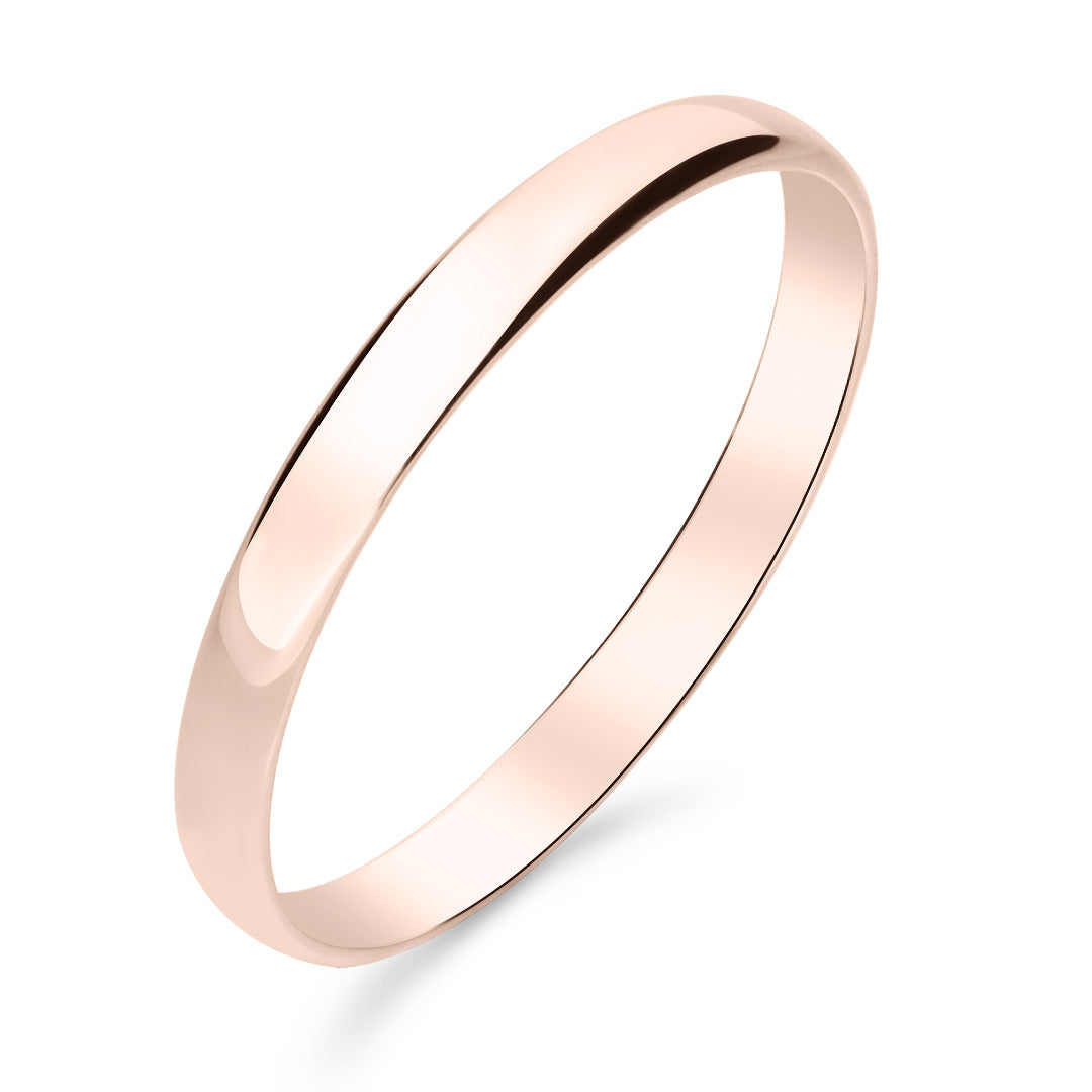 Silván kihlasormus 2mm puolipyöreä, 14K rosekultaa, Silván kihlasormukset