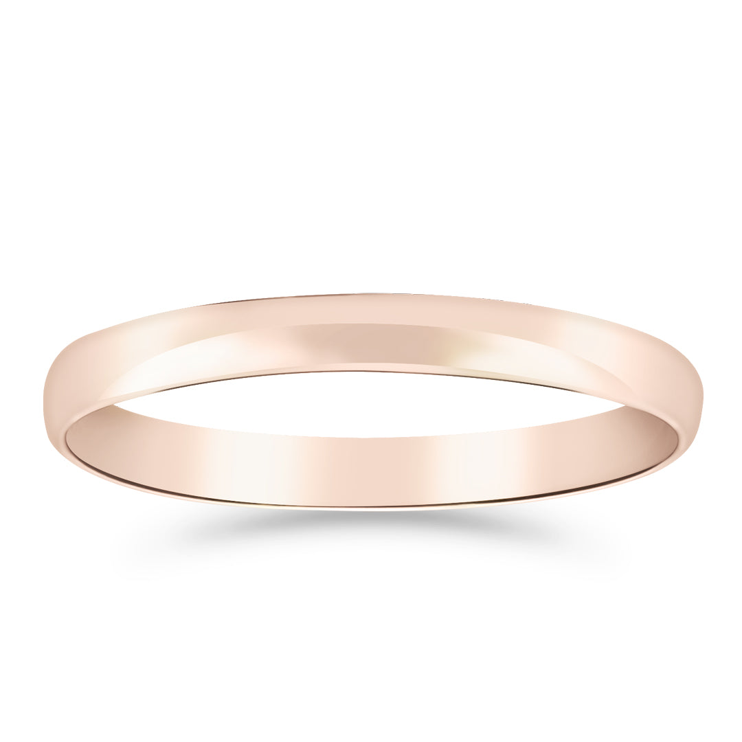 Silván kihlasormus 2mm puolipyöreä, 14K rosekultaa, Silván kihlasormukset