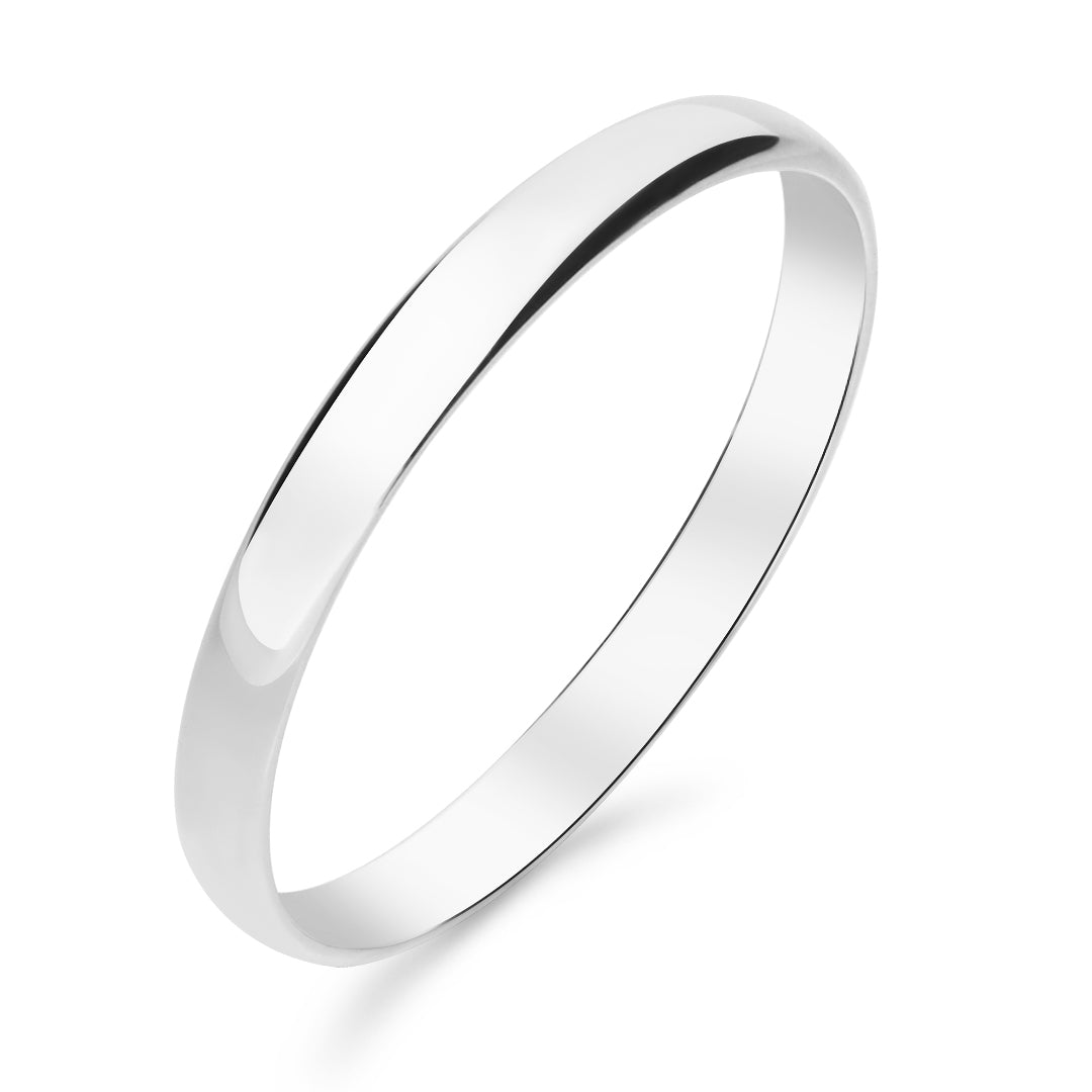 Silván kihlasormus 2mm puolipyöreä, 14K valkokultaa, Silván kihlasormukset