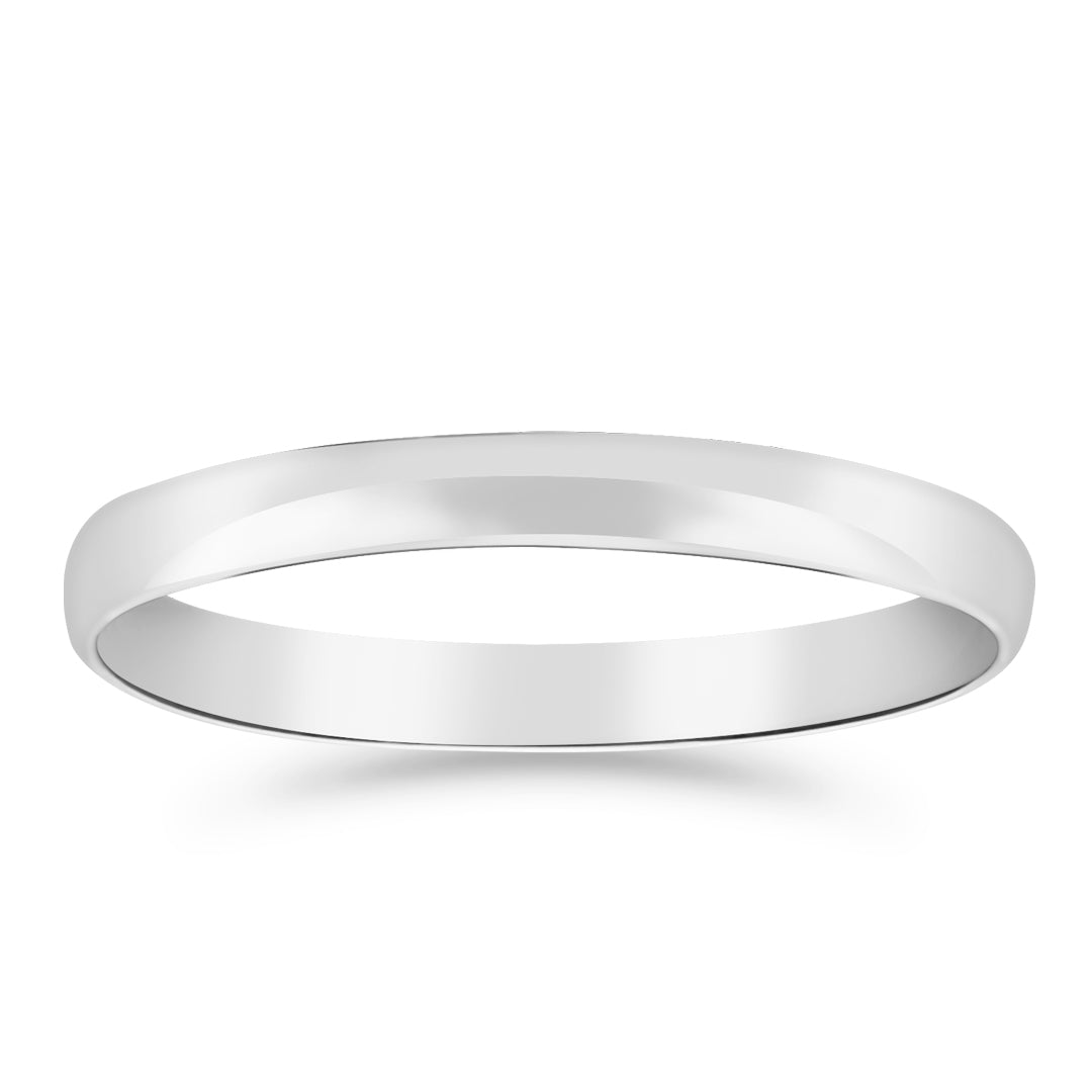 Silván kihlasormus 2mm puolipyöreä, 14K valkokultaa, Silván kihlasormukset