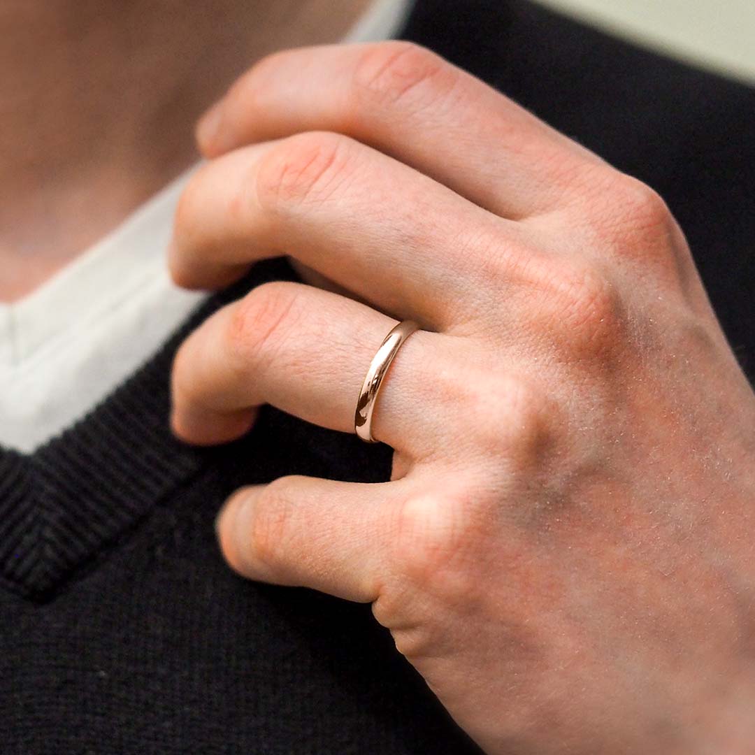 Silván kihlasormus 3mm puolipyöreä, 14K rosekultaa, Silván kihlasormukset