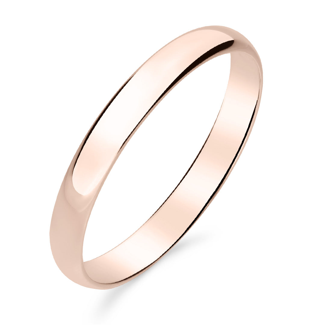Silván kihlasormus 3mm puolipyöreä, 14K rosekultaa, Silván kihlasormukset