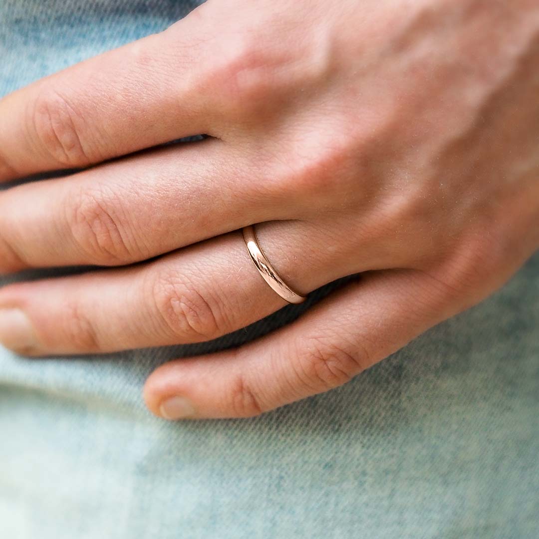 Silván kihlasormus 3mm puolipyöreä, 14K rosekultaa, Silván kihlasormukset