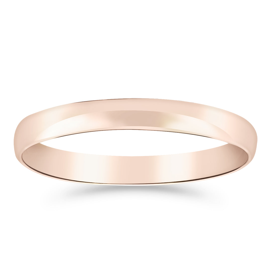 Silván kihlasormus 3mm puolipyöreä, 14K rosekultaa, Silván kihlasormukset