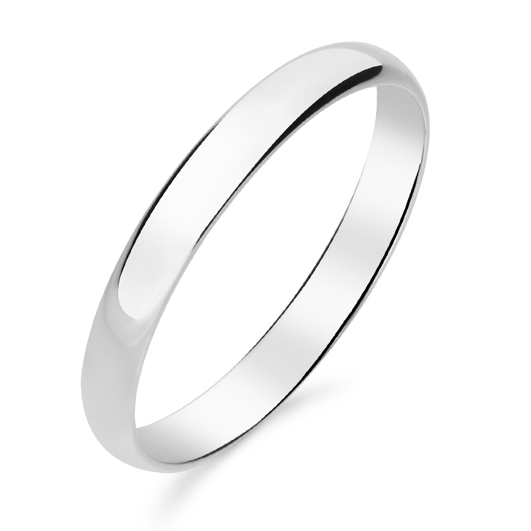Silván kihlasormus 3mm puolipyöreä, 14K valkokultaa, Silván kihlasormukset - Silván - Laatukoru