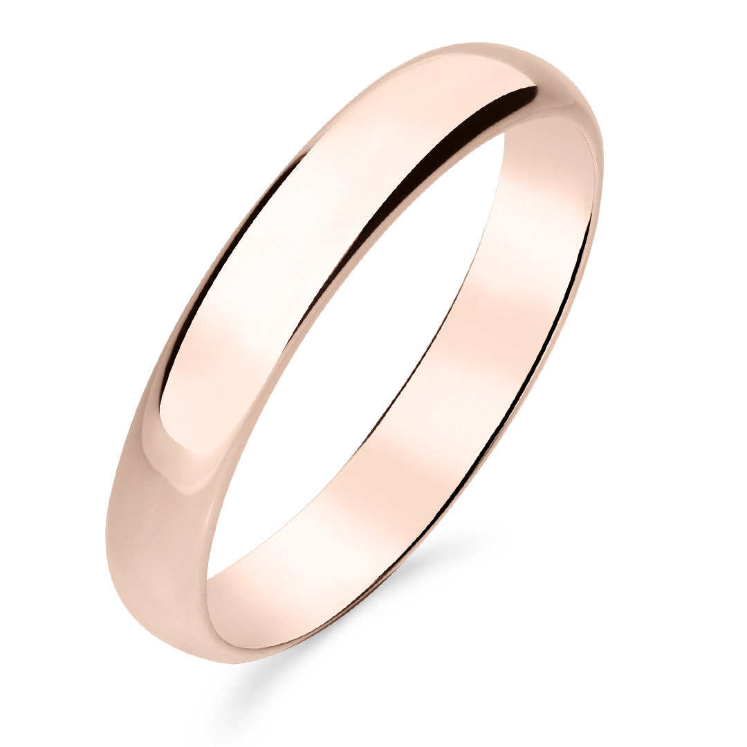 Silván kihlasormus, 4 mm puolipyöreä, 14K rosekultaa, Silván kihlasormukset