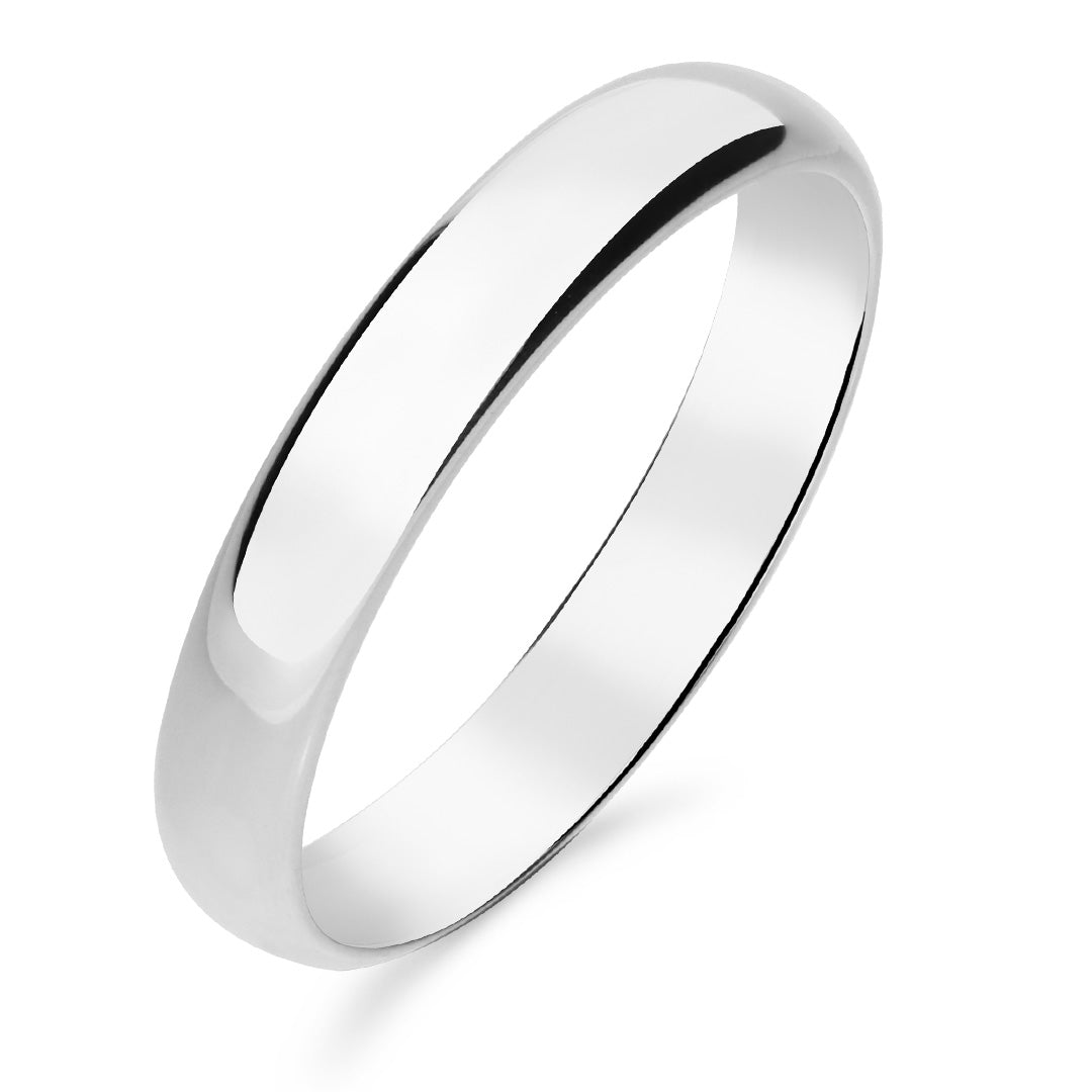 Silván kihlasormus 4mm puolipyöreä, 14K valkokultaa, Silván kihlasormukset - Silván - Laatukoru