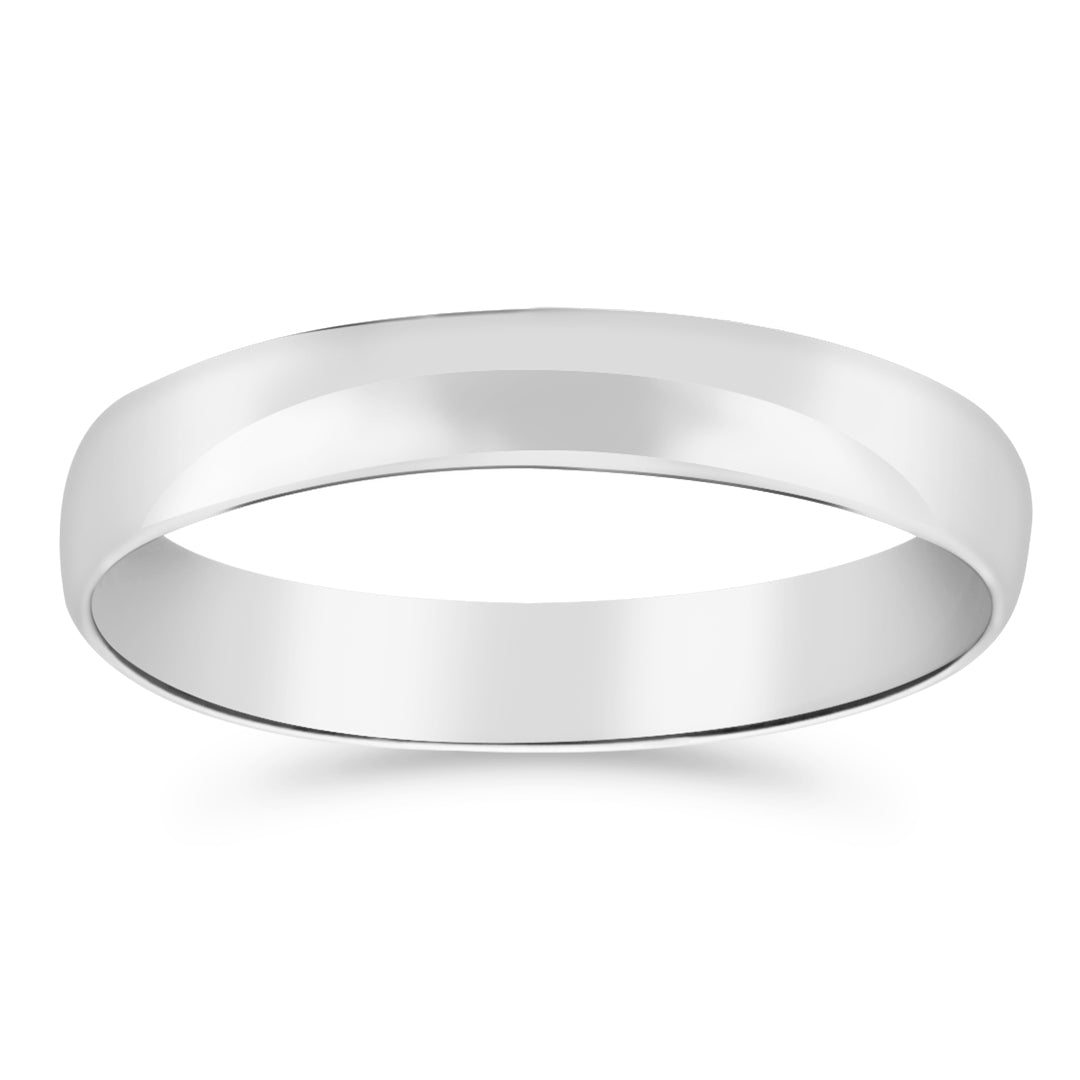 Silván kihlasormus 4mm puolipyöreä, 14K valkokultaa, Silván kihlasormukset - Silván - Laatukoru