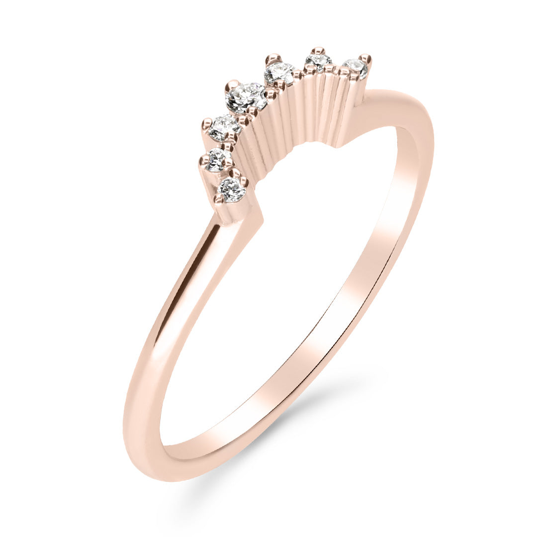 Silván sivusormus timanteilla 0,07ct, 14K rosekultaa, Silván vihkisormukset