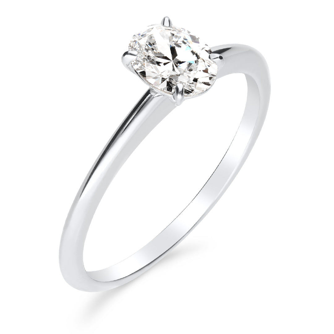 Silván Solitaire Ovaali timanttisormus 0,50ct, valkokultaa, Silván vihkisormukset