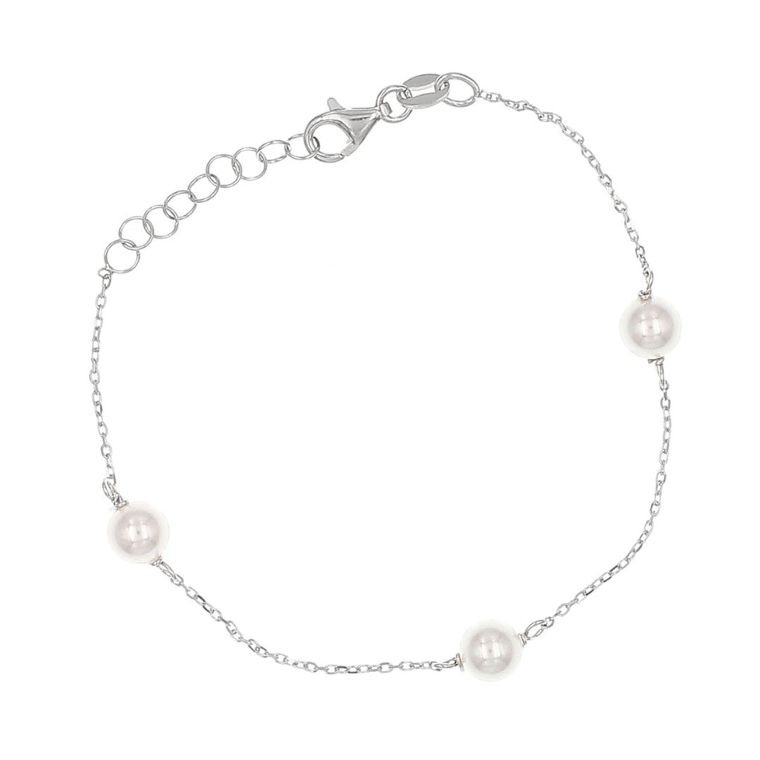 Stelle rannekoru makeanvedenhelmillä, hopeaa, 0019HK5492-BR