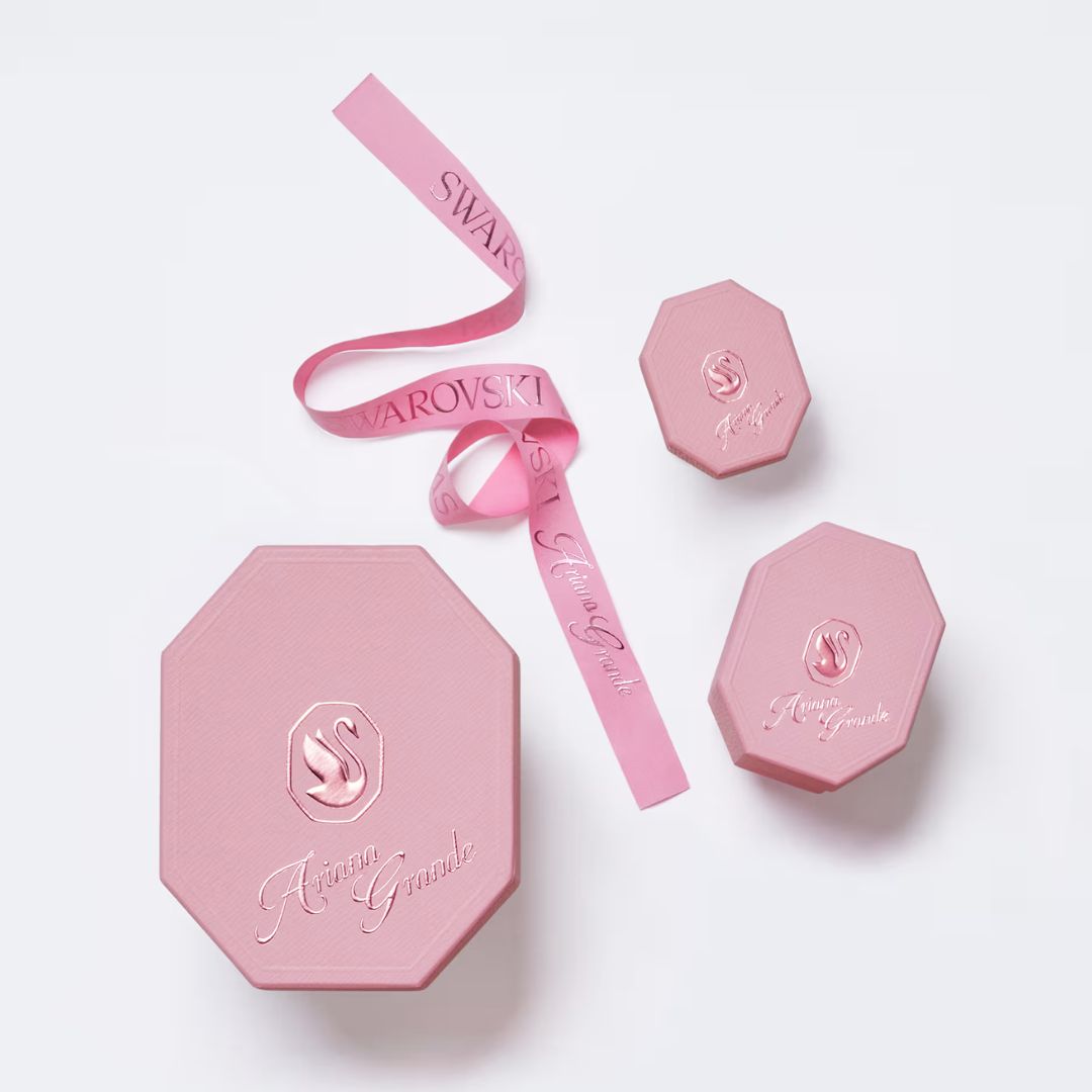 Swarovski x Ariana Grande kaulakoru, vaalea metalli, kirkkaat kristallit ja valkoiset helmet, 5720858