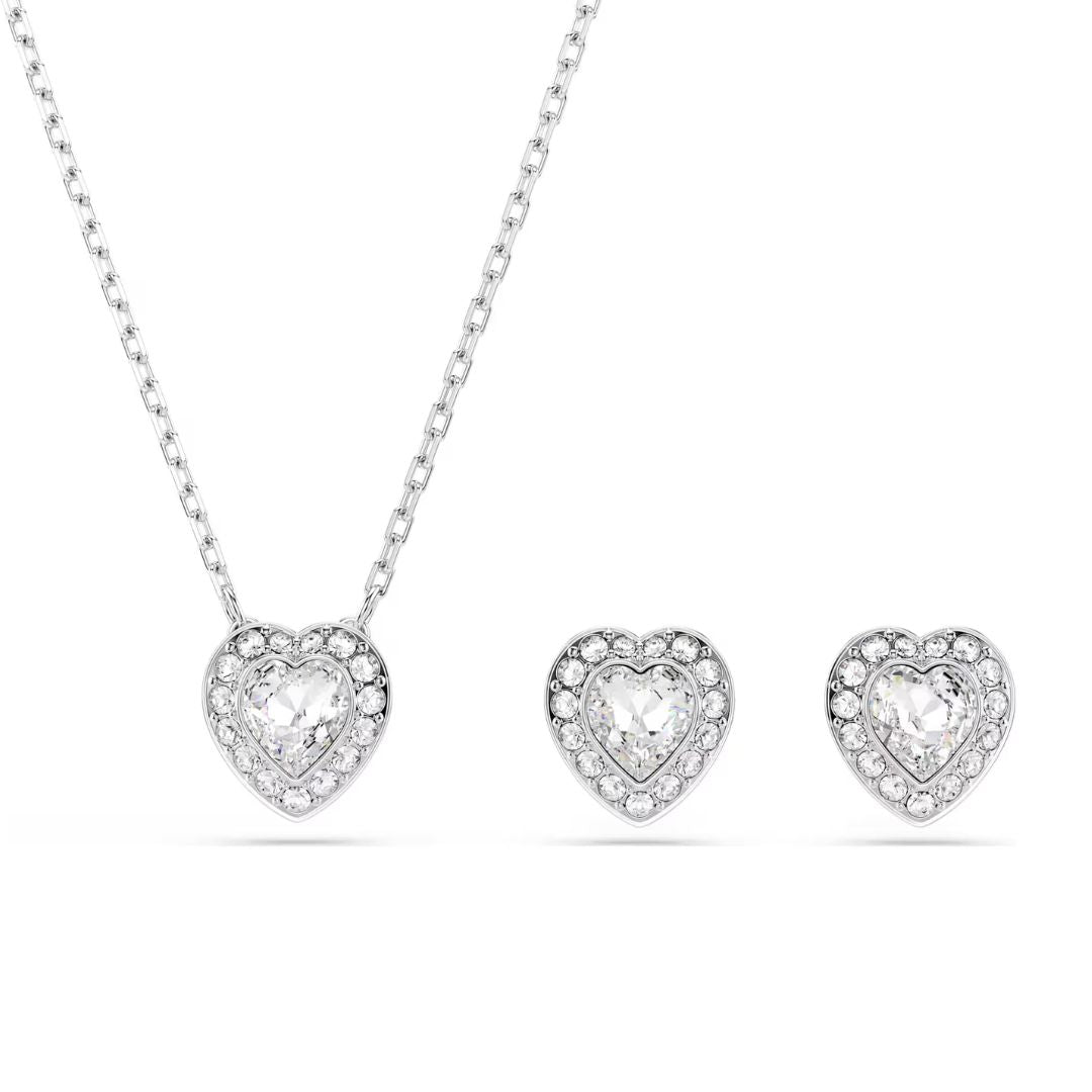 Swarovski x Ariana Grande Pendant and Earrings, Rhodium Plated Metal a
