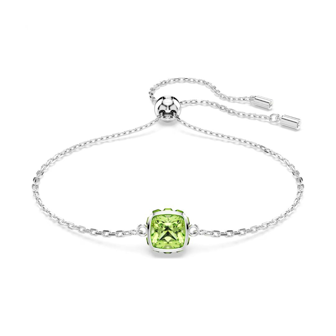 Swarovski Birthstone August rannekoru, vaalea metalli ja vihreät kristallit 5692882