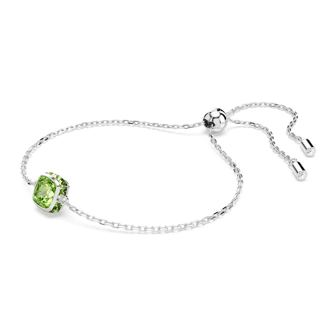 Swarovski Birthstone August rannekoru, vaalea metalli ja vihreät kristallit 5692882