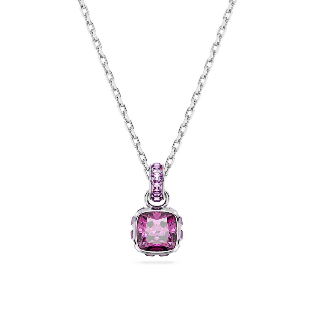Swarovski Birthstone February riipus, vaalea metalli ja violetit kristallit 5651708