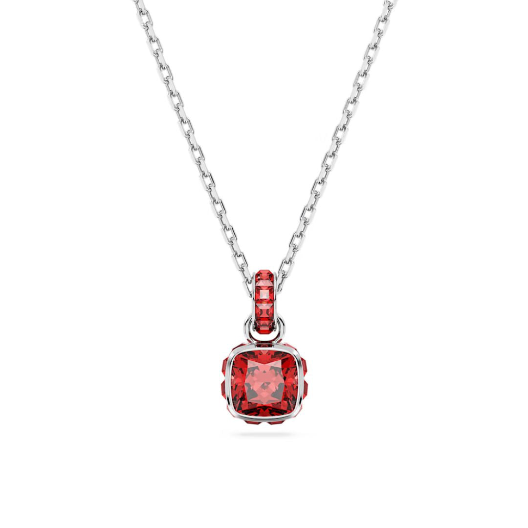 Swarovski Birthstone July Pendant, Rhodium Plated and Red Crystals 565