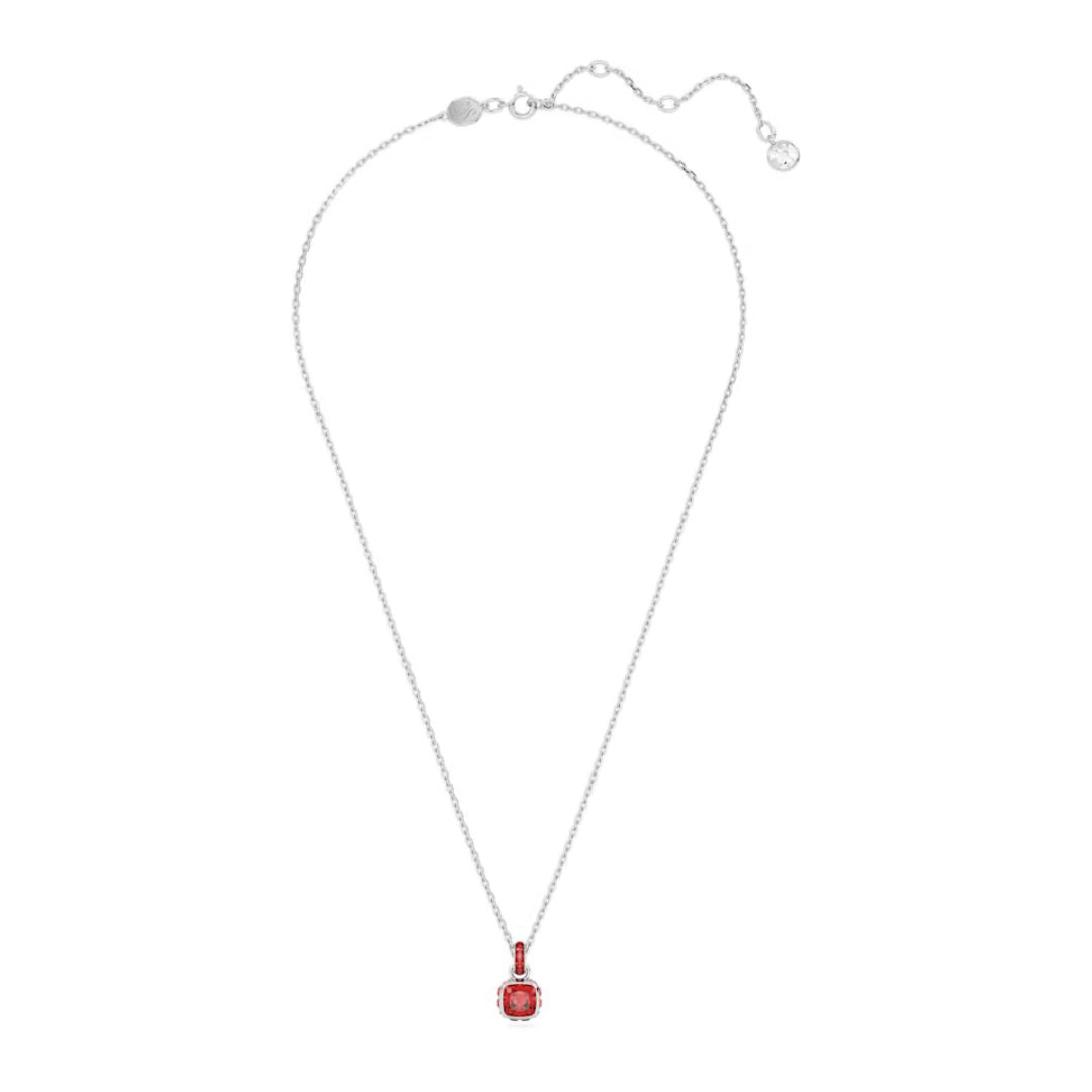 Swarovski Birthstone July riipus, vaalea metalli ja punaiset kristallit 5652043