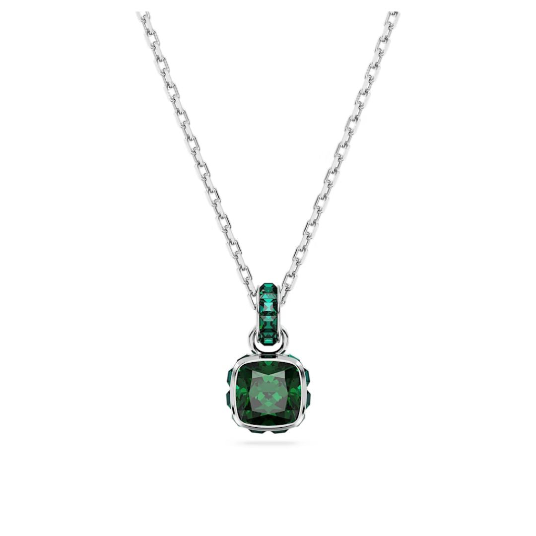 Swarovski Birthstone May Pendant, Rhodium Plated and Green Crystals 56