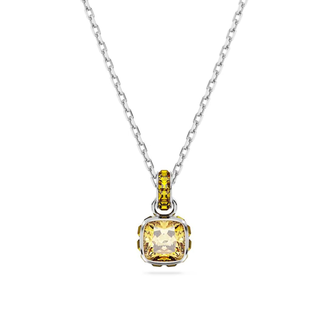 Swarovski Birthstone November Pendant, Rhodium Plated and Yellow Cryst