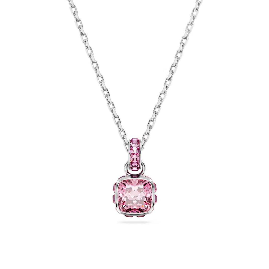 Swarovski Birthstone October riipus, vaalea metalli ja vaaleanpunaiset kristallit 565179
