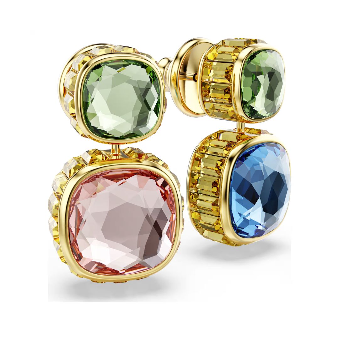Swarovski Chroma korvakorut, keltakullanväri, eriväriset kristallit, 5692492