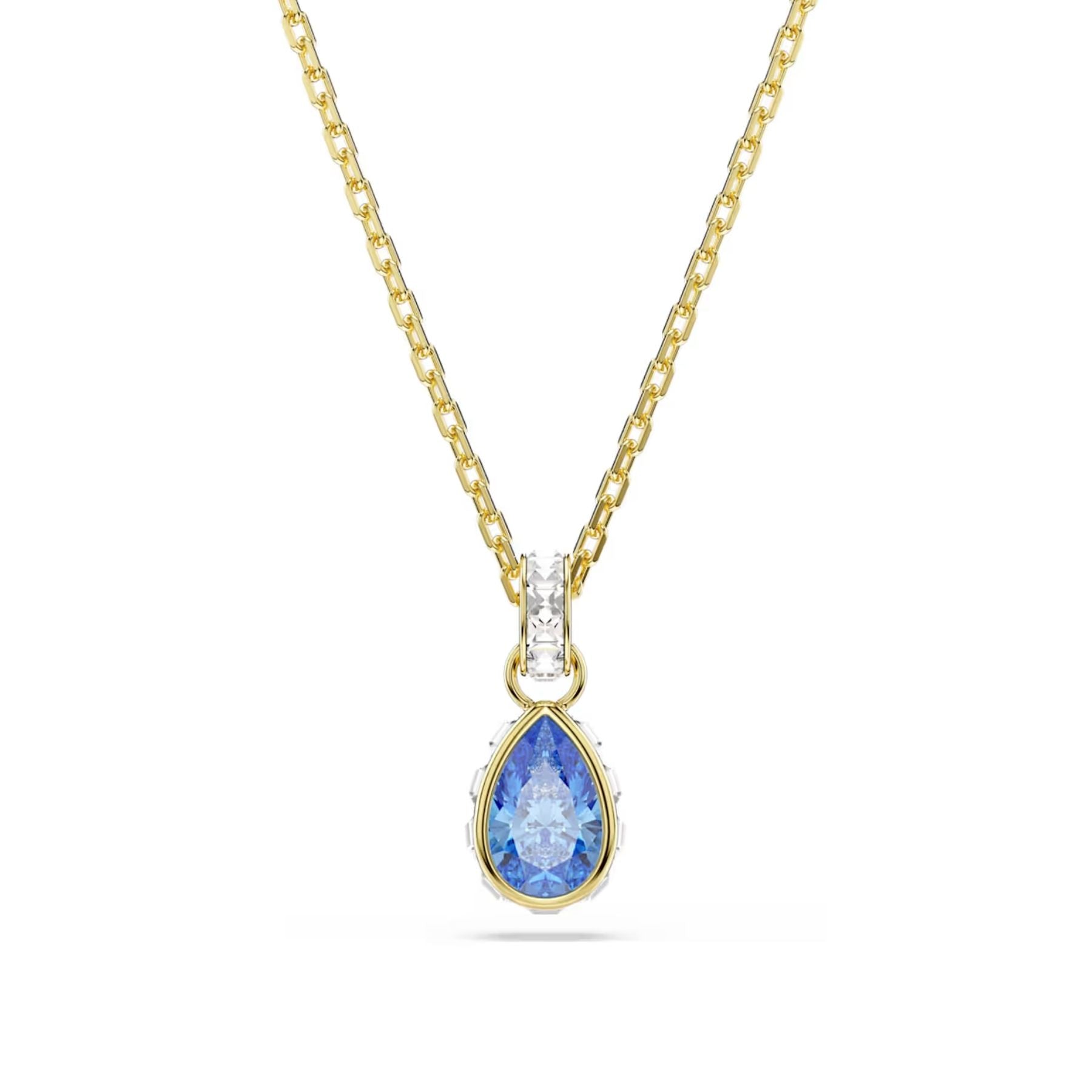 Swarovski Chroma Pendant, Yellow Gold Plated, Blue Zirconia, 5757786