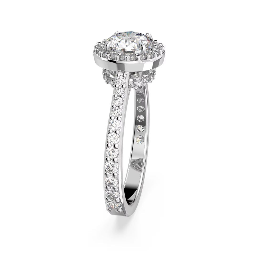 Swarovski Constella cocktail sormus, vaalea metalli ja kirkkaat kristallit, 5642625