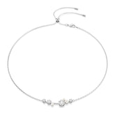 Swarovski Constella kaulakoru, vaalea metalli, kirkkaat kristallit ja valkoiset helmet, 5705626